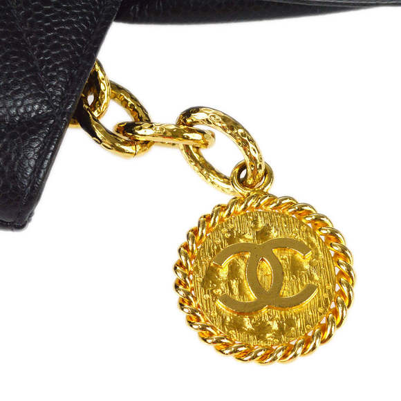 CHANEL Medallio Tote Handbag Black Caviar 77927 - Picture 6 of 10